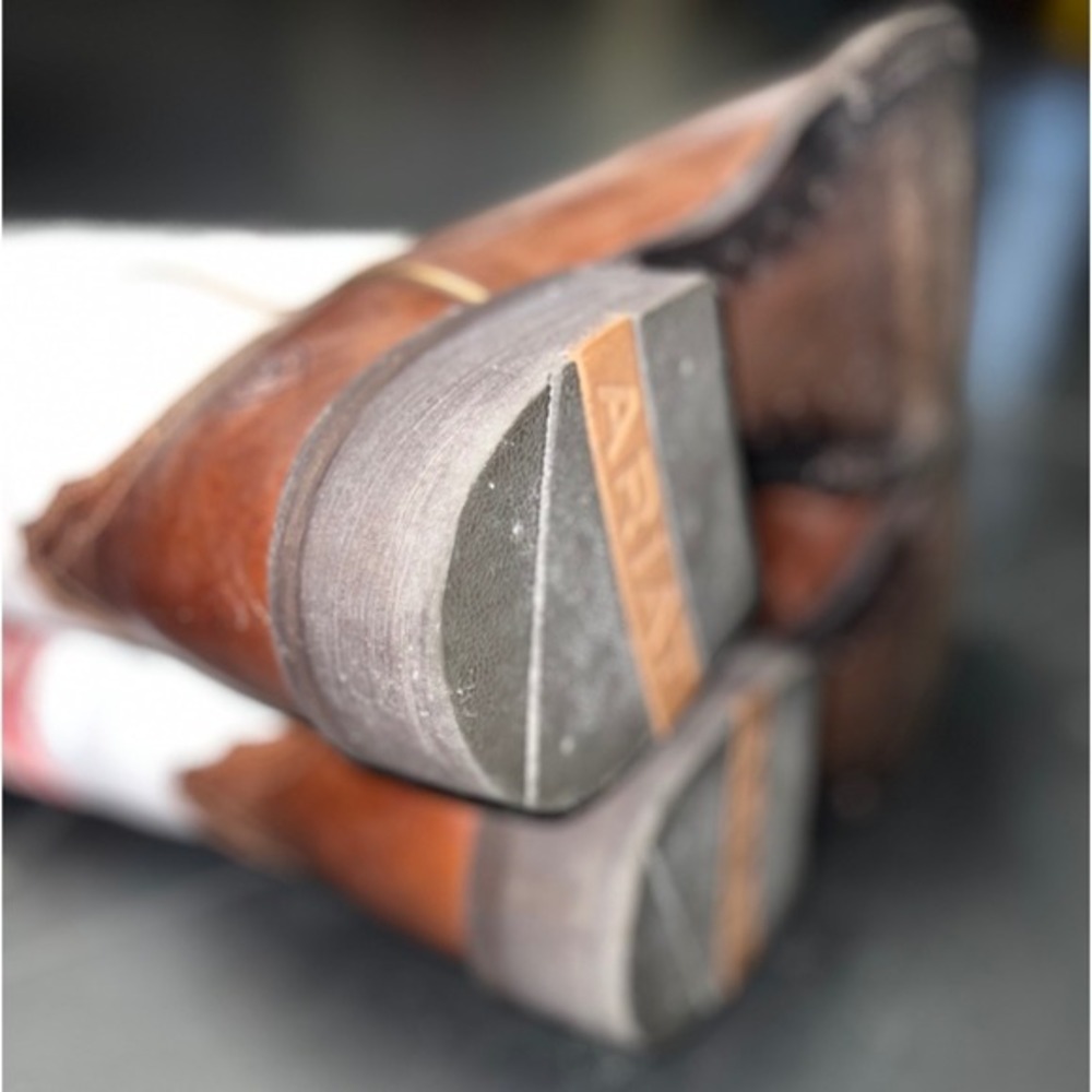 Ariat Circuit Patriot Brown White American Flag Western Boots Womens 8B - Picture 6 of 9